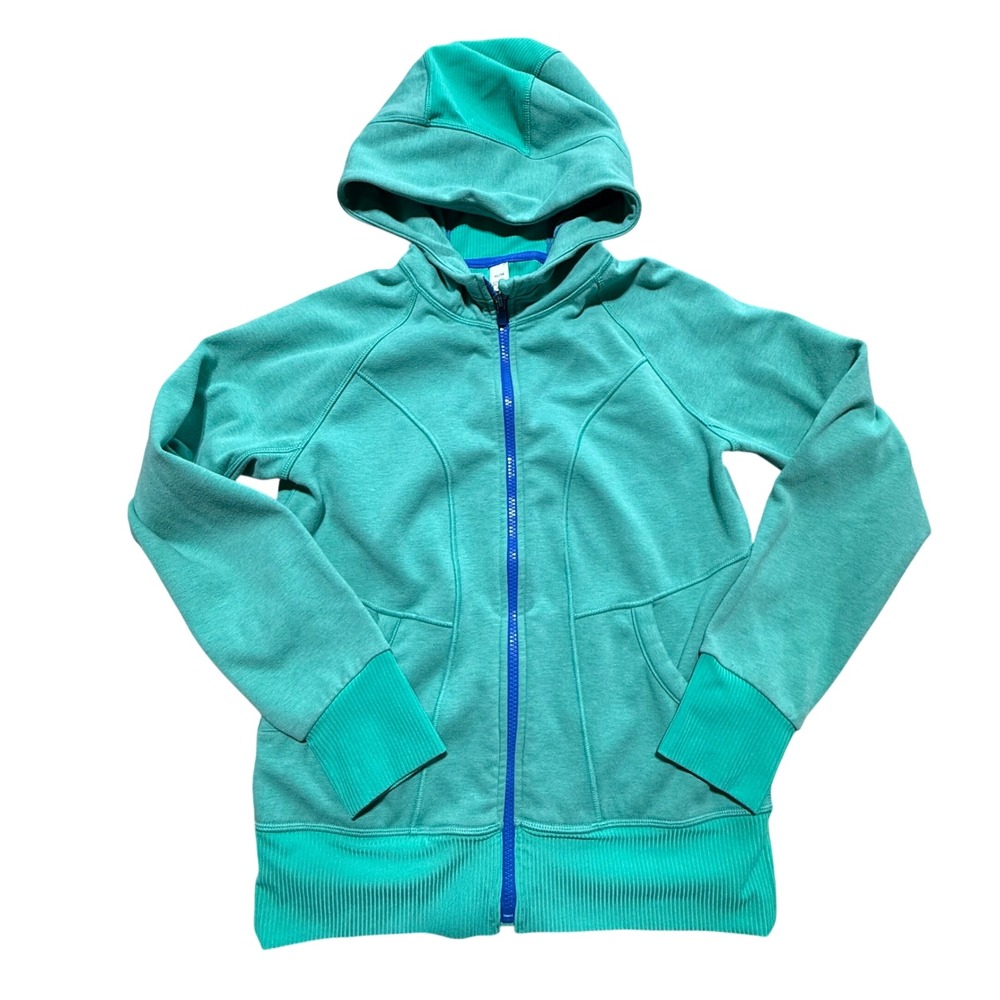 Modern Athleta Girl Full Zip Hoodie Teal Heathered Playwear XL 14